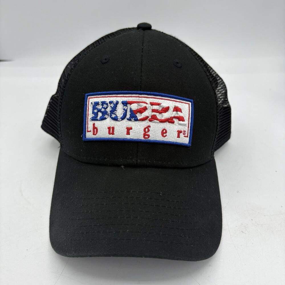 Bubba Burger Trucker Hat Cap Adult One Size American Flag Black Snapback